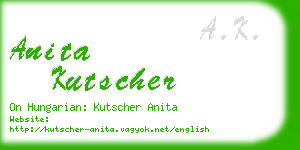 anita kutscher business card